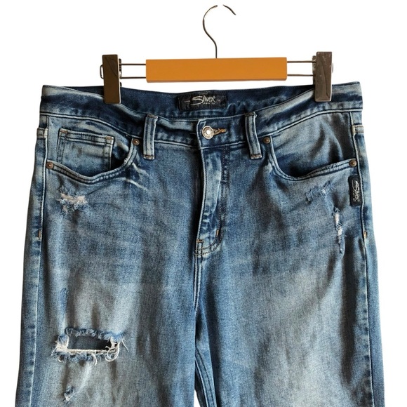 Silver Jeans Vintage Ankle Straight Size 29 Distressed with Holes - Picture 2 of 12